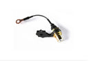 Black and gold vlad blad rca adapter for coils featuring an automotive engine coolant temperature sensor with coiled wire and copper terminal