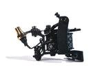 Black tattoo machine with gold needle holder and patterned grip for VLAD BLAD RCA adapter for coils product
