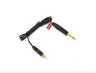 Vlads blad rca ultralight black coiled audio cable with gold-plated rca and 6.35mm phone connectors and red tag