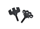 Schwarze Metall-Schlagring- und Flügelmuttern-Beschläge, gezeigt im Produkt VLAD BLAD Skeleton Key