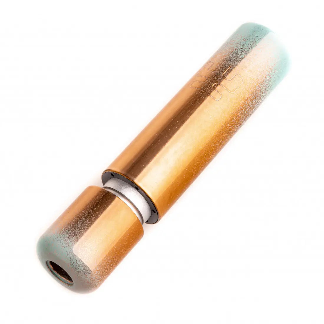 Copper-colored cylindrical usb flash drive with teal gradient finish and metallic silver ring by Vlad Blad Ultron 4