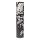 Schwarzer zylindrischer Vape-Pen VLAD BLAD Ultron 4 von chapta mit detailliertem weißem Gothic-Schädel-Design