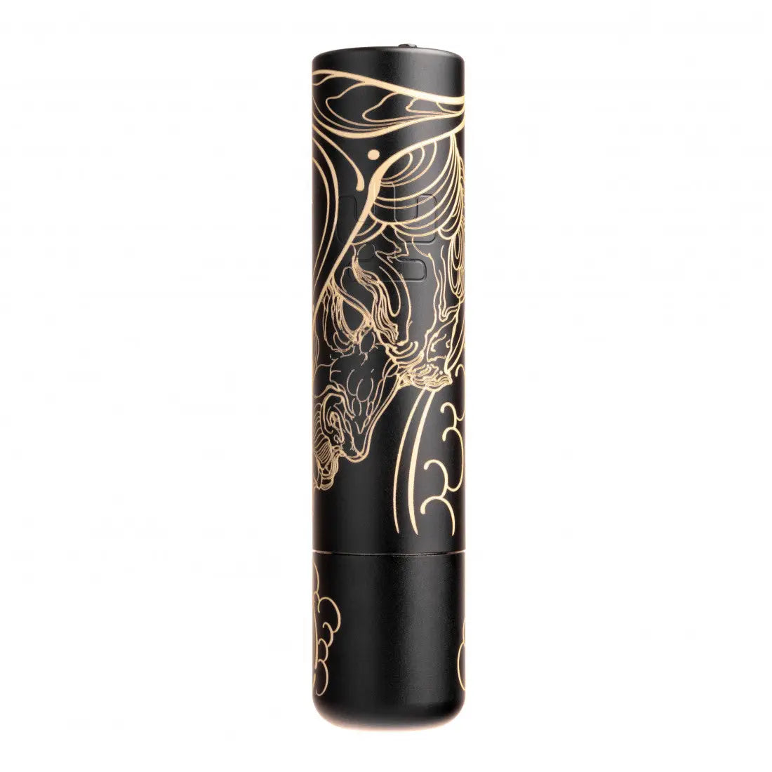 Black cylindrical lipstick tube with gold foil dragon design from vlad blad ultron 4 by kubec