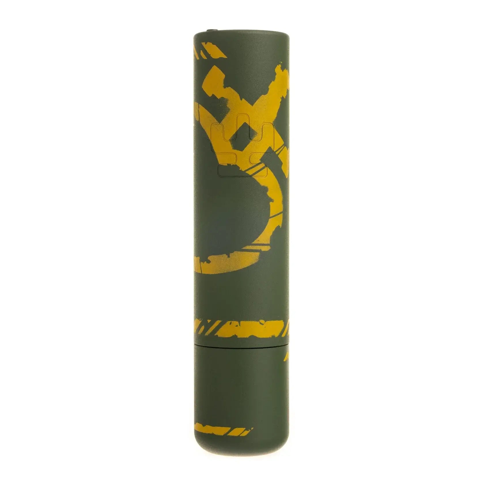 Dark green cylindrical usb flash drive with bold yellow graffiti-style graphics from vlad blad ultron 4 by rinat karamba