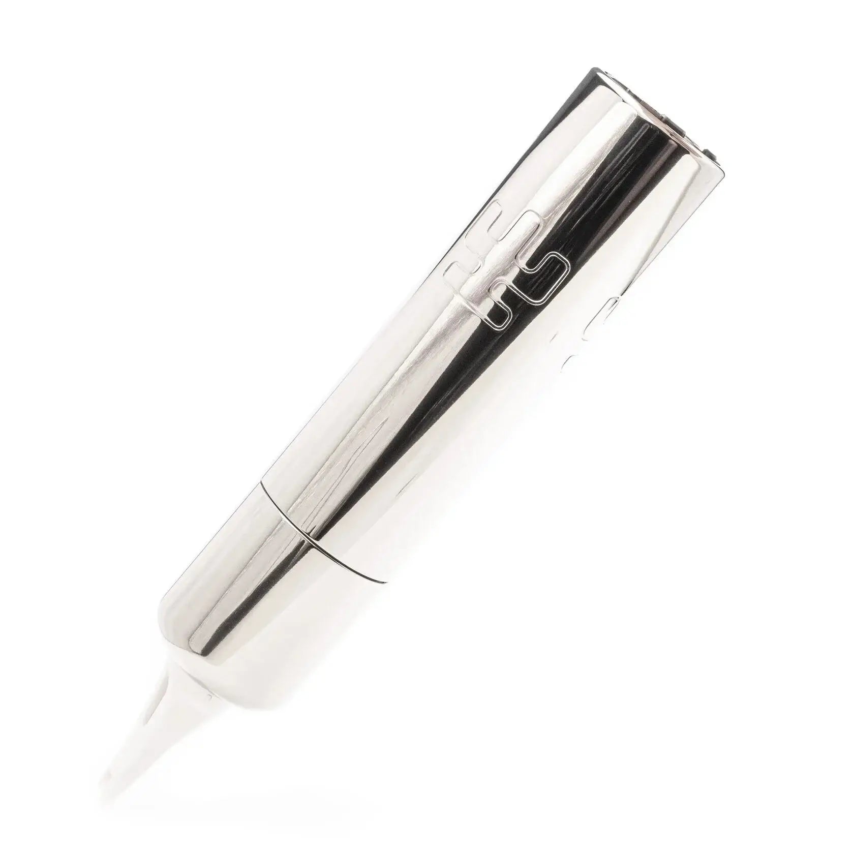 A sleek chrome finished nickel tattoo machine vlad blad ultron 4 with modern design and subtle engraved branding