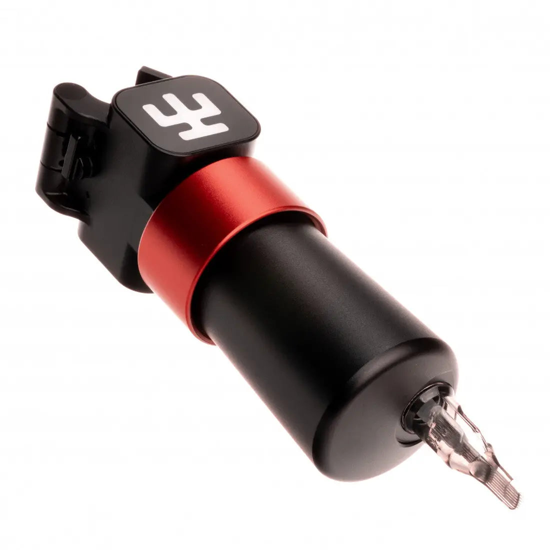 VLAD BLAD Ultron 4 Pro Blackfire Tattoo-Maschine in Schwarz und Rot mit edlem Metallic-Finish und weißem Logo am Griff