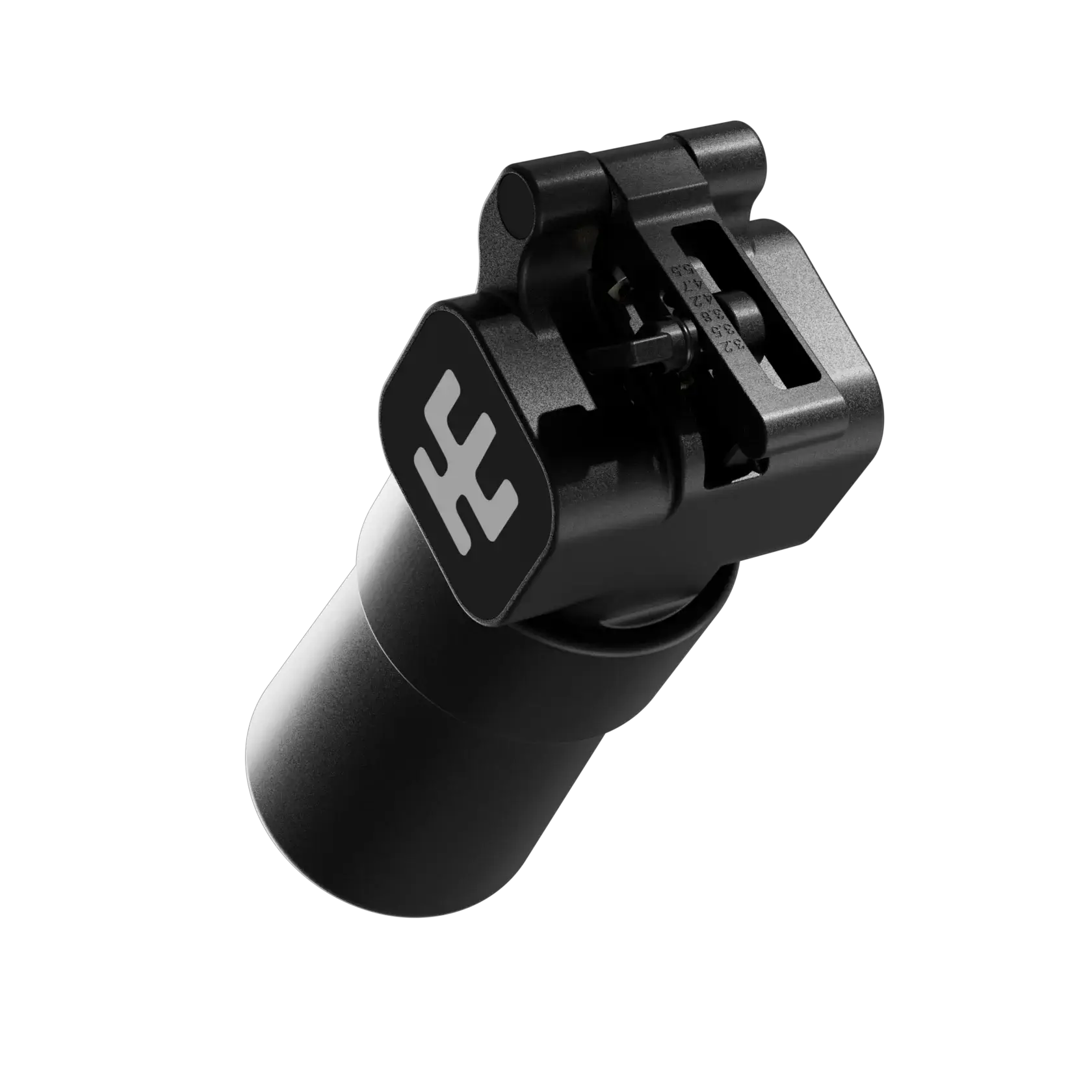Kamerastativkopf aus schwarzem Metall VLAD BLAD Ultron 4 Pro Blackout mit weißem Logo an der Seite