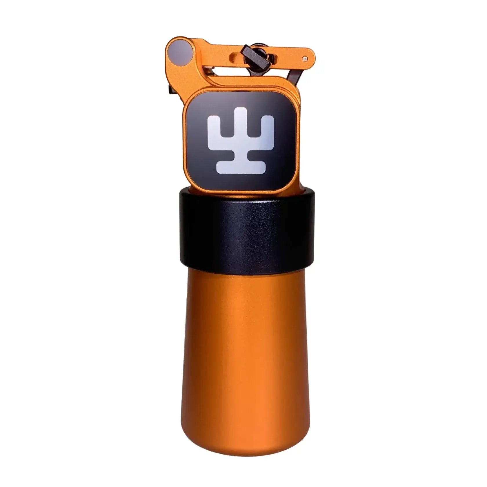 Orange Aluminium Vlade Blad Ultron 4 Pro Wasserflasche mit schwarzem Band, Oberkappe und weißem Kaktus-Logo, Clockwork Orange