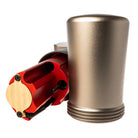 Ein elegantes zylindrisches Metallgerät VLAD BLAD Ultron 4 Pro mit gebürsteter Silberoberfläche und Gewindebasis für den morgendlichen Champagnergenuss