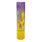 Vibrant yellow and purple flame-patterned cylindrical lip balm tube with glossy finish by VLAD BLAD Ultron 4 Sergey Shpigel