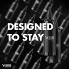 Schwarze Tattoo-Farben-Flaschen von Void mit Pigmentstruktur in 200-ml-Kunststoffbehältern mit schwarzen Kappen
